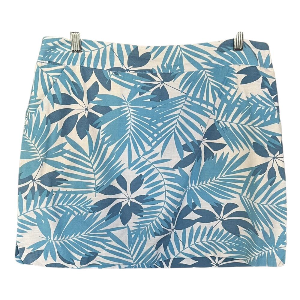 Loudmouth Blue & White Tropical Leaf Skort